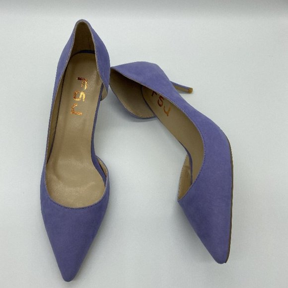 FSJ Women Basic Slip on D'Orsay Pumps Heels Pointe - Picture 4 of 11